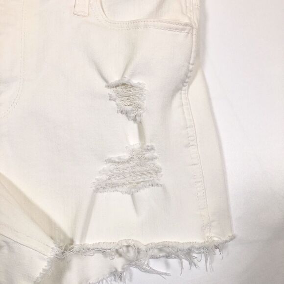 Hollister Womens Cut Off Jean Shorts Size 11 Waist 31 White Denim Distressed - Picture 5 of 10